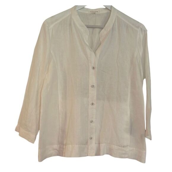Eileen Fisher 100% Irish linen button front pocket blouse M - Picture 5 of 11